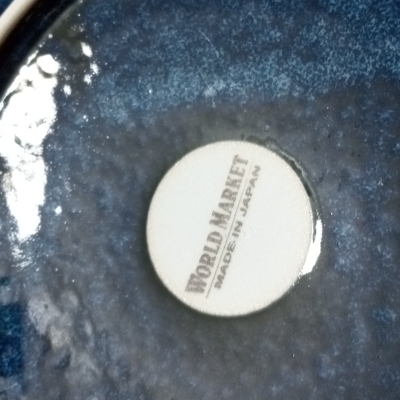 WORLD MARKET Set of Three (3) Ceramic PussyWillow Navy/Brown/Cream Decor Plates - Picture 12 of 15